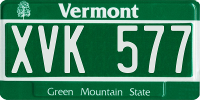 VT license plate XVK577