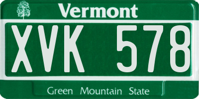 VT license plate XVK578