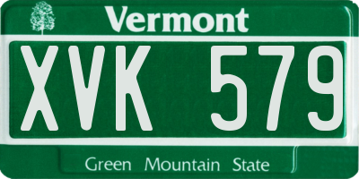 VT license plate XVK579