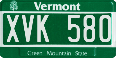 VT license plate XVK580