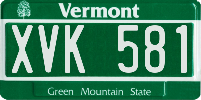 VT license plate XVK581
