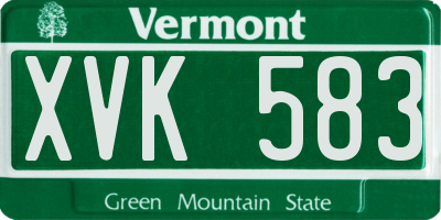 VT license plate XVK583