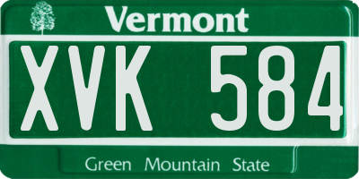 VT license plate XVK584