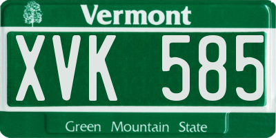 VT license plate XVK585