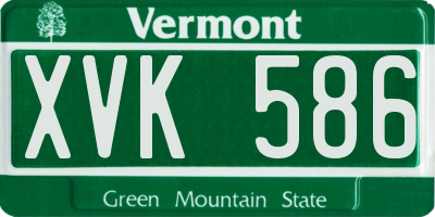 VT license plate XVK586