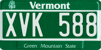 VT license plate XVK588