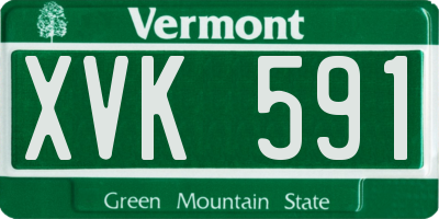 VT license plate XVK591
