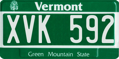 VT license plate XVK592