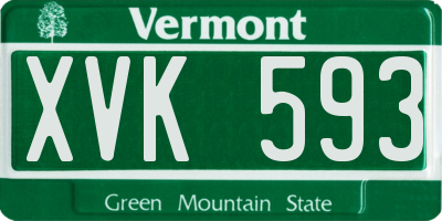 VT license plate XVK593