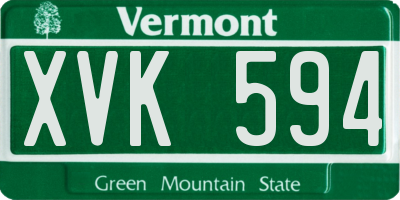 VT license plate XVK594