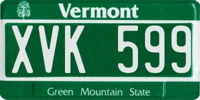 VT license plate XVK599