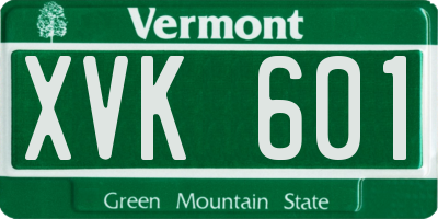 VT license plate XVK601