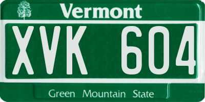 VT license plate XVK604
