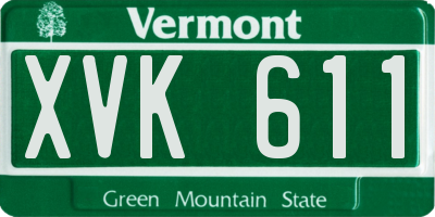 VT license plate XVK611