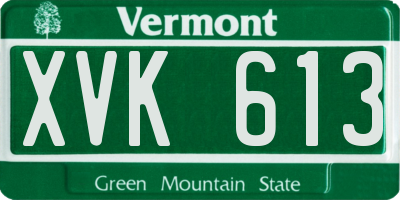 VT license plate XVK613
