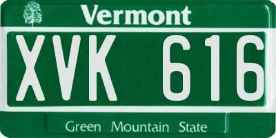VT license plate XVK616