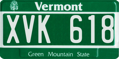 VT license plate XVK618