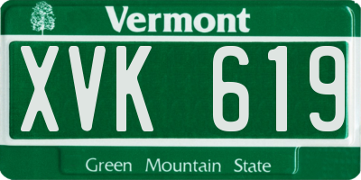 VT license plate XVK619