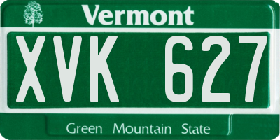 VT license plate XVK627