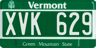 VT license plate XVK629