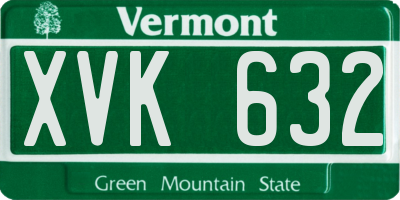 VT license plate XVK632