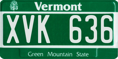VT license plate XVK636