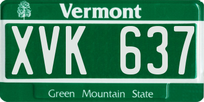 VT license plate XVK637