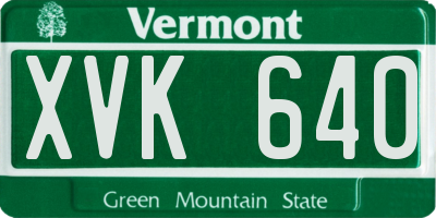 VT license plate XVK640