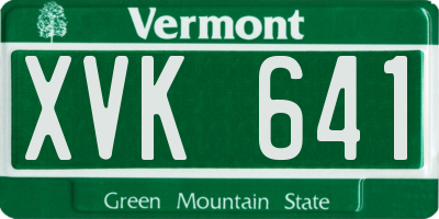 VT license plate XVK641