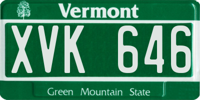 VT license plate XVK646