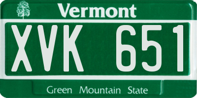 VT license plate XVK651