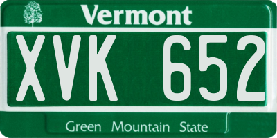 VT license plate XVK652
