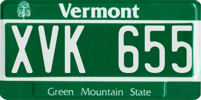 VT license plate XVK655