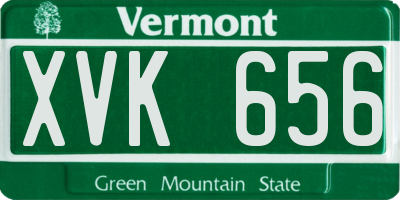 VT license plate XVK656