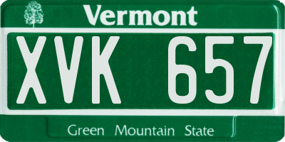 VT license plate XVK657