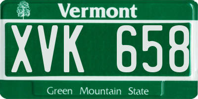 VT license plate XVK658
