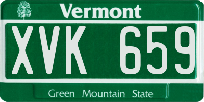 VT license plate XVK659