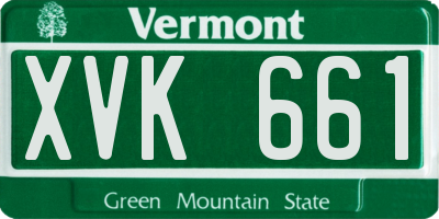 VT license plate XVK661