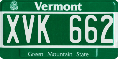 VT license plate XVK662