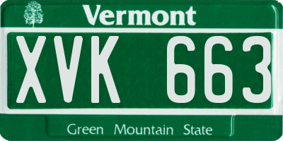 VT license plate XVK663