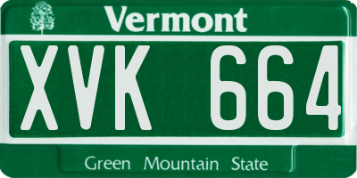 VT license plate XVK664