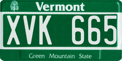 VT license plate XVK665
