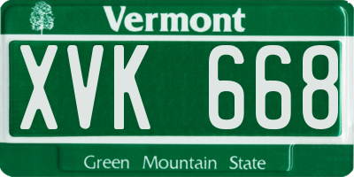 VT license plate XVK668