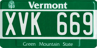 VT license plate XVK669