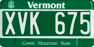 VT license plate XVK675