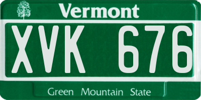 VT license plate XVK676