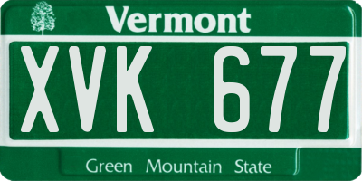 VT license plate XVK677
