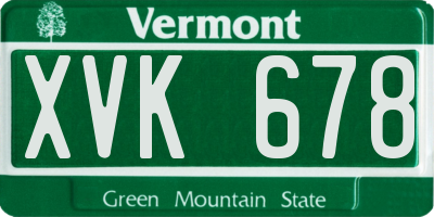 VT license plate XVK678