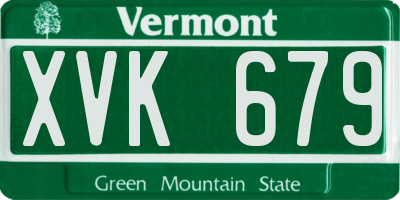 VT license plate XVK679