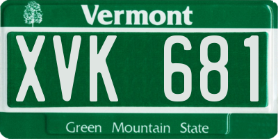 VT license plate XVK681